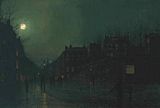 John Atkinson Grimshaw View of Heath Street by Night painting